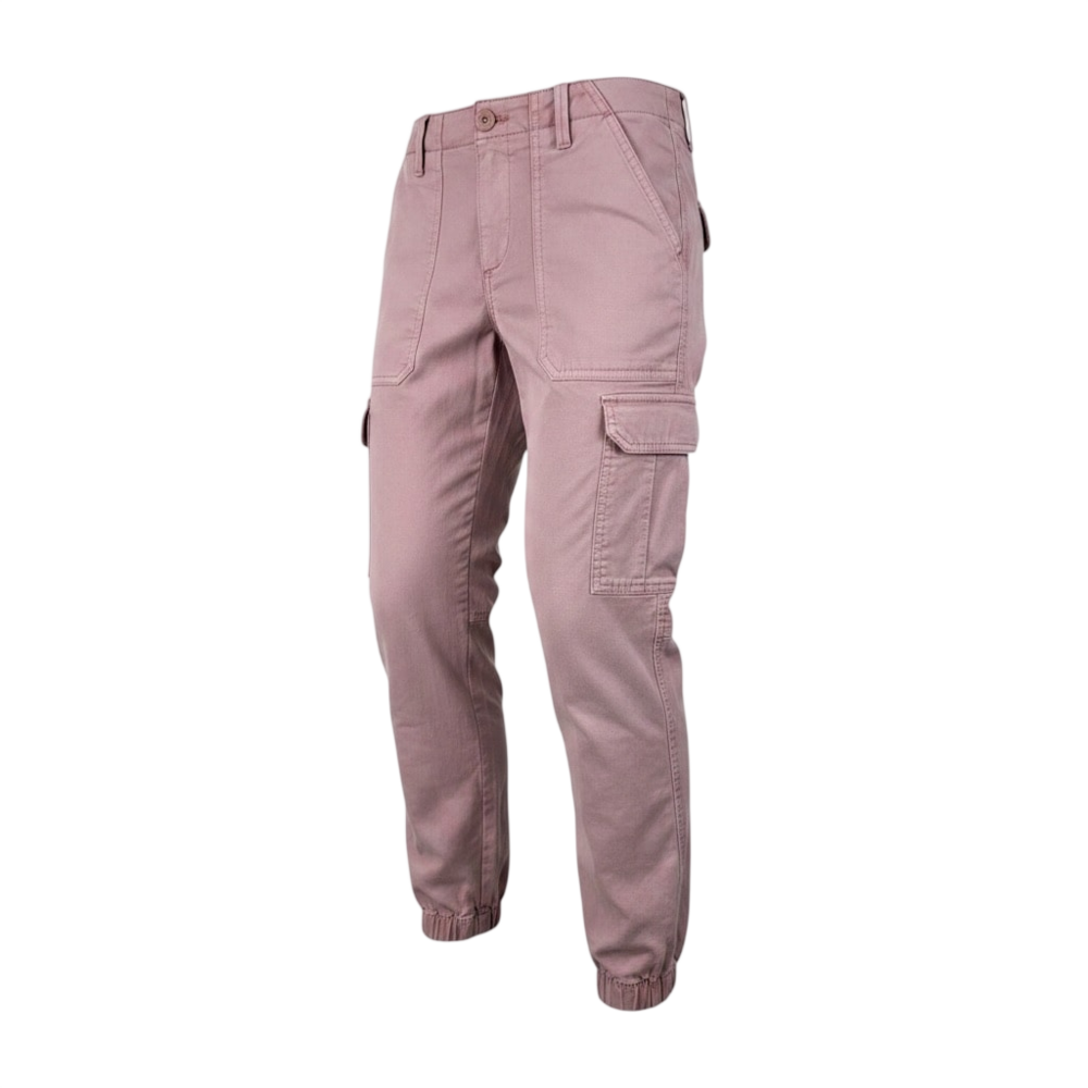 Banana Republic pink cargo pants with elastic cuffs, garment dyed, multiple pock